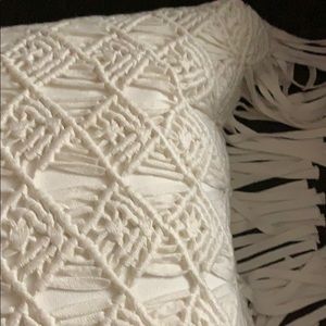 Ralph Lauren Mardelle Macramé Front Hand Knotted 4" Fringe Pillow Bundle